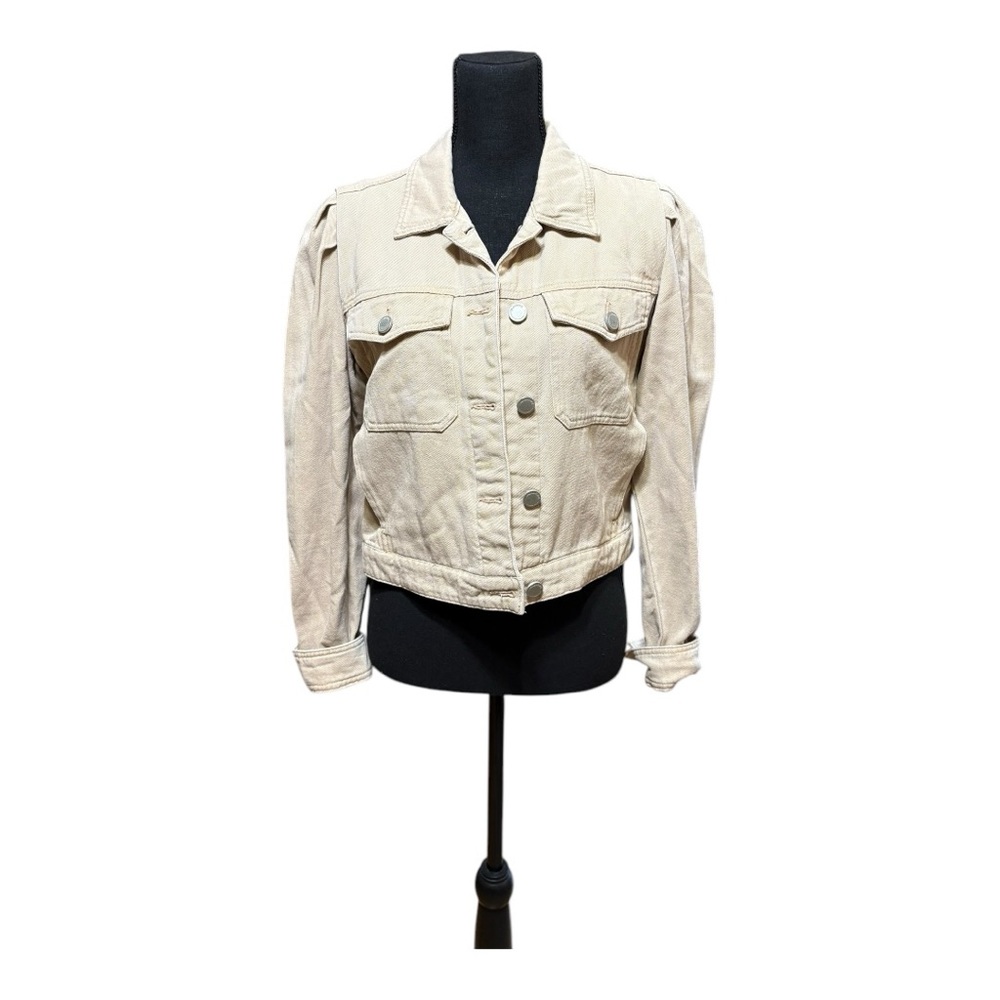 BlankNYC Rose Dust Denim Bella Swan Cropped Jacket Size S